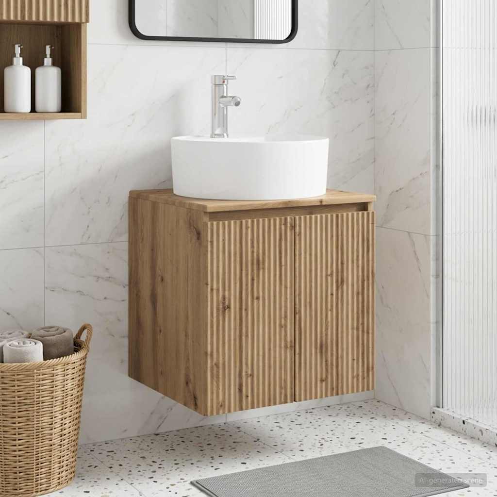 vidaXL Wandgemonteerde wastafelmeubel Wit 49,5 x 44,5 x 65 cm