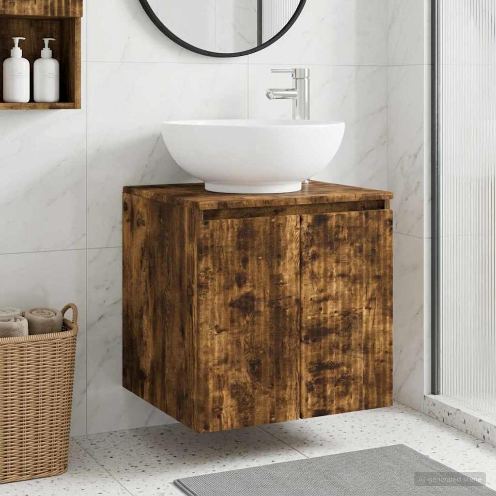 vidaXL Wandgemonteerde wastafelmeubel Wit 49,5 x 44,5 x 65 cm