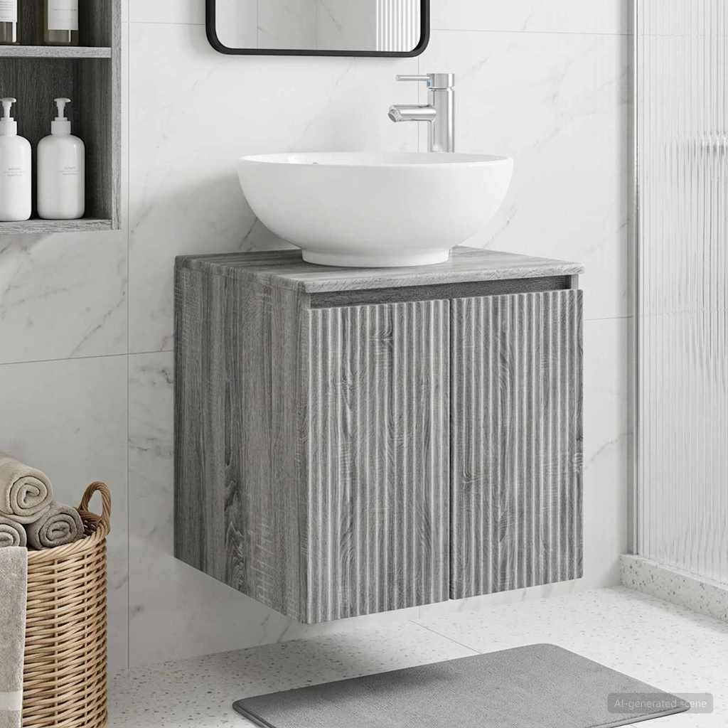 vidaXL Wandgemonteerde wastafelmeubel Wit 49,5 x 44,5 x 65 cm