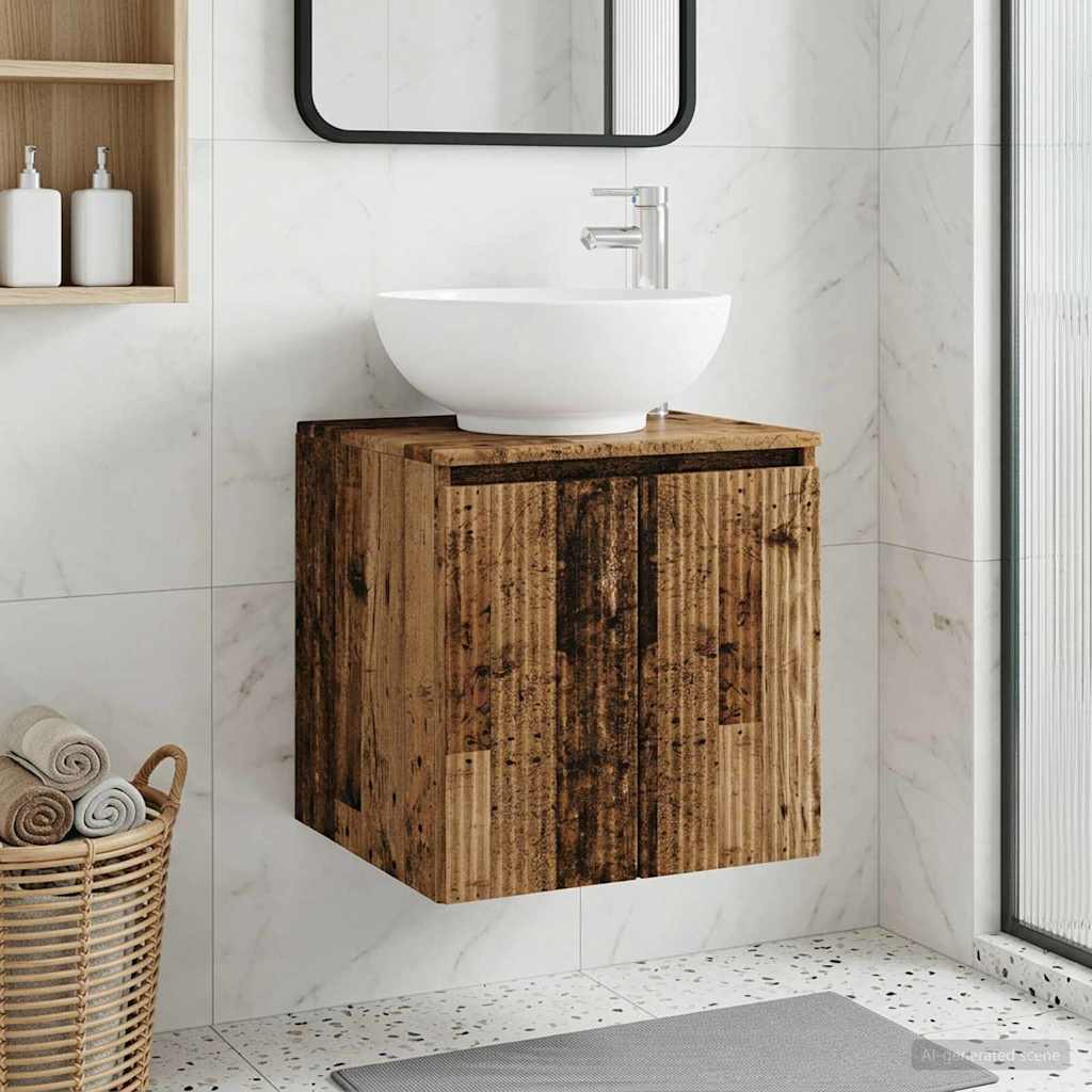 vidaXL Wandgemonteerde wastafelmeubel Wit 49,5 x 44,5 x 65 cm