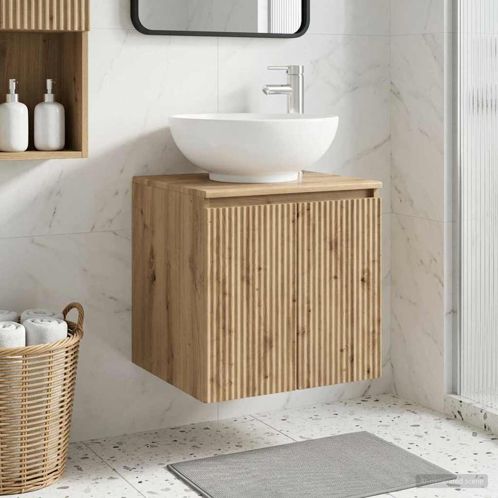 vidaXL Wandgemonteerde wastafelmeubel Wit 49,5 x 44,5 x 65 cm