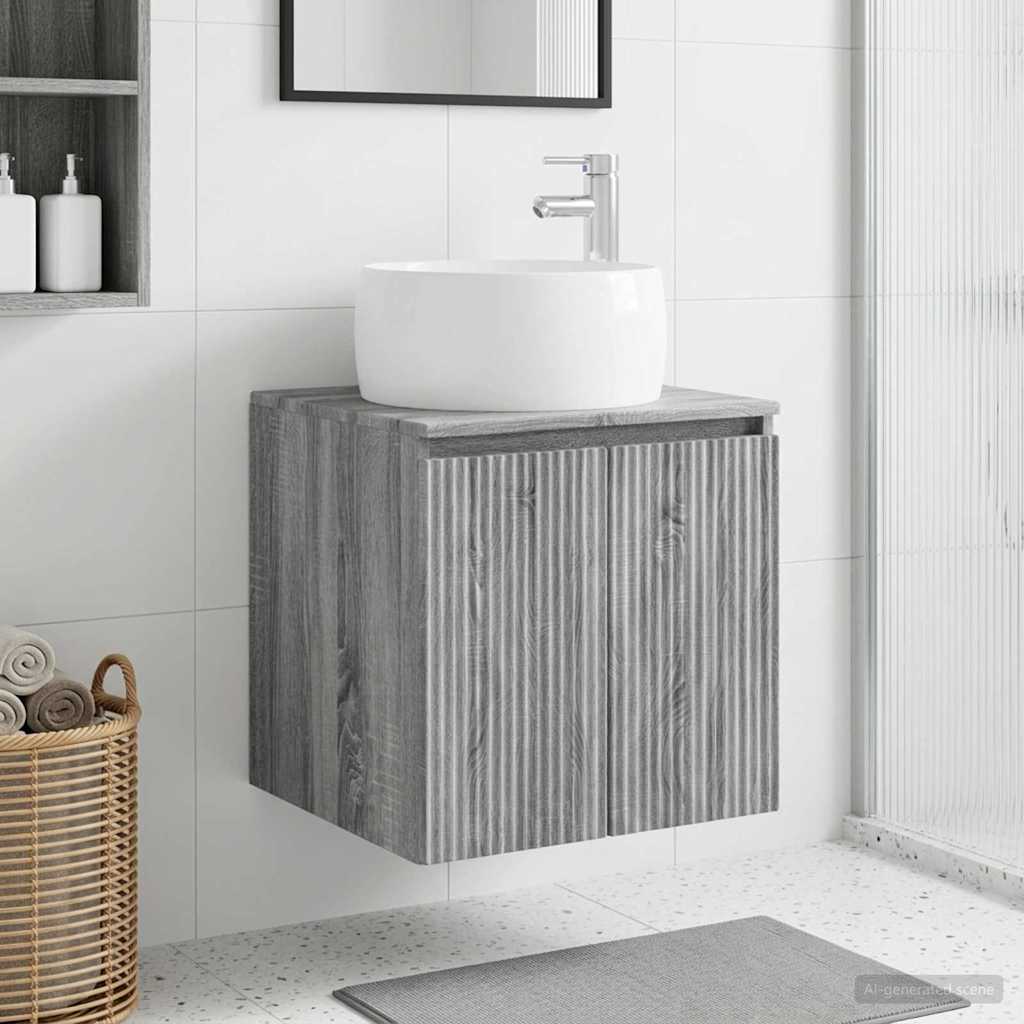 vidaXL Wandgemonteerde wastafelmeubel Wit 49,5 x 44,5 x 66 cm