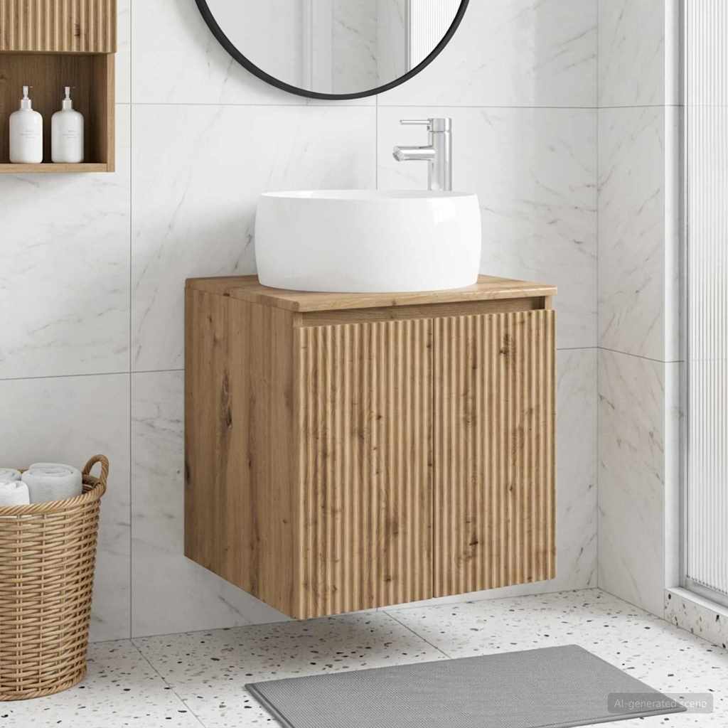 vidaXL Wandgemonteerde wastafelmeubel Wit 49,5 x 44,5 x 66 cm