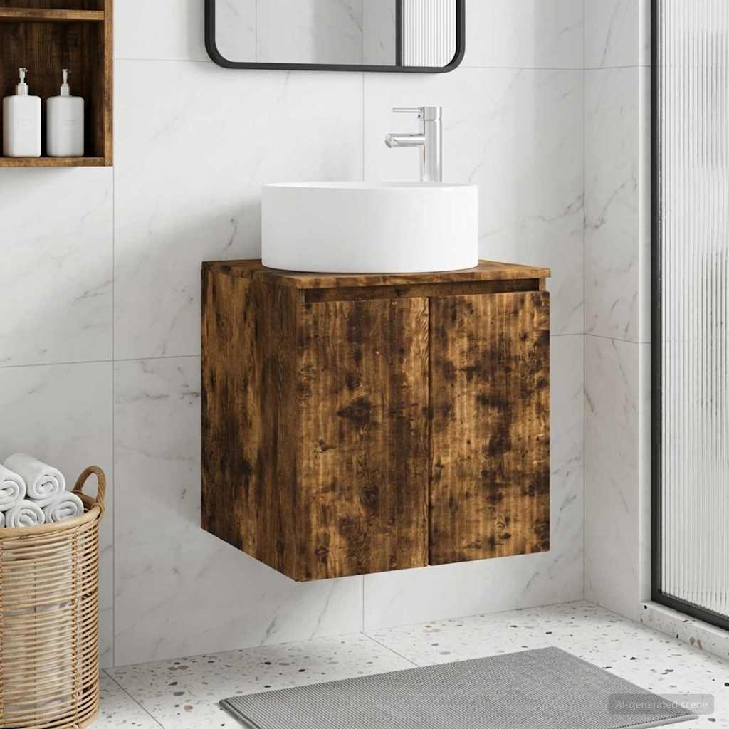 vidaXL Wandgemonteerde wastafelmeubel Wit 49,5 x 44,5 x 65,5 cm
