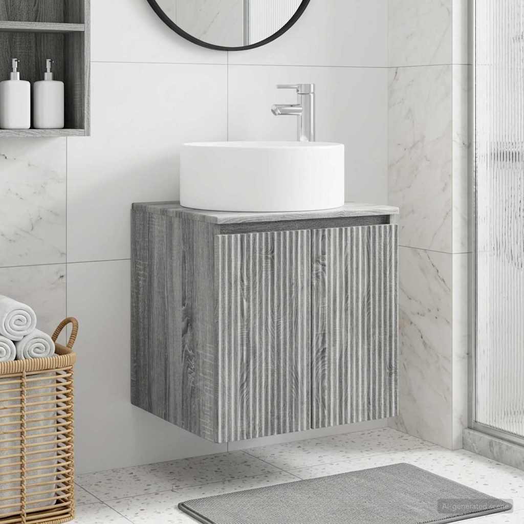 vidaXL Wandgemonteerde wastafelmeubel Wit 49,5 x 44,5 x 65,5 cm