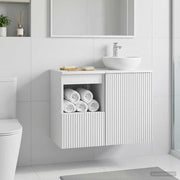 vidaXL Badkamerkast Wit 30 x 35 x 50 cm Bewerkt hout