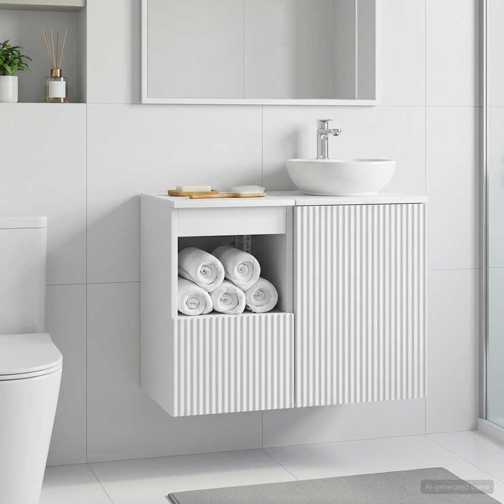 vidaXL Badkamerkast Wit 30 x 35 x 50 cm Bewerkt hout