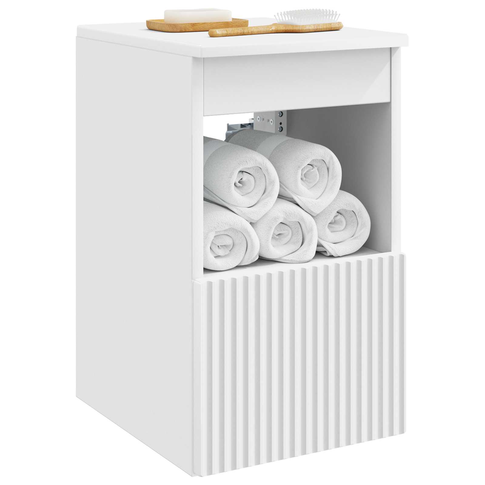 vidaXL Badkamerkast Wit 30 x 35 x 50 cm Bewerkt hout