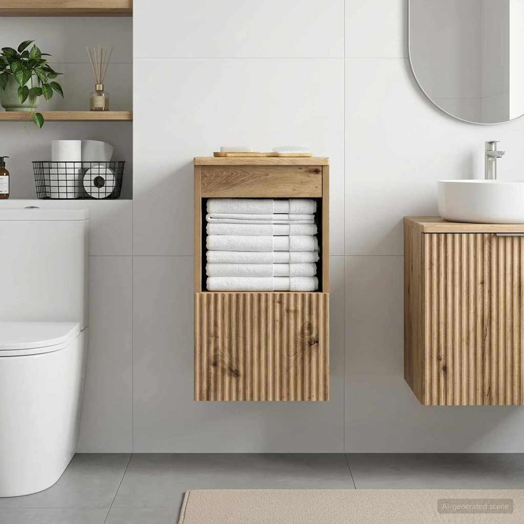 vidaXL Badkamerkast Wit 30 x 35 x 50 cm Bewerkt hout