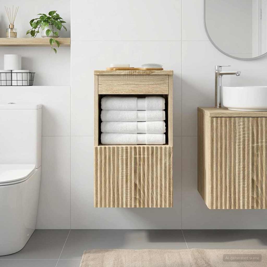 vidaXL Badkamerkast Wit 30 x 35 x 50 cm Bewerkt hout