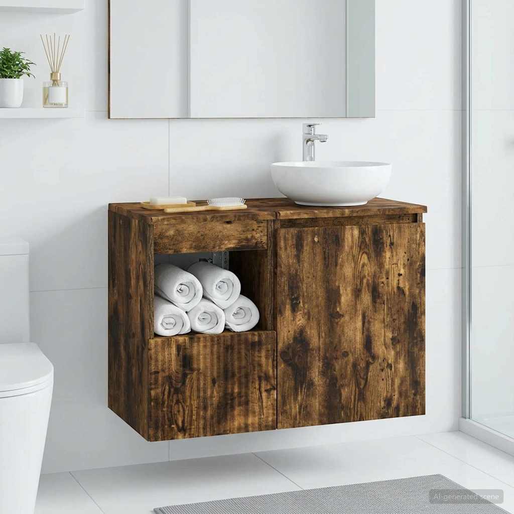vidaXL Badkamerkast Wit 30 x 35 x 50 cm Bewerkt hout
