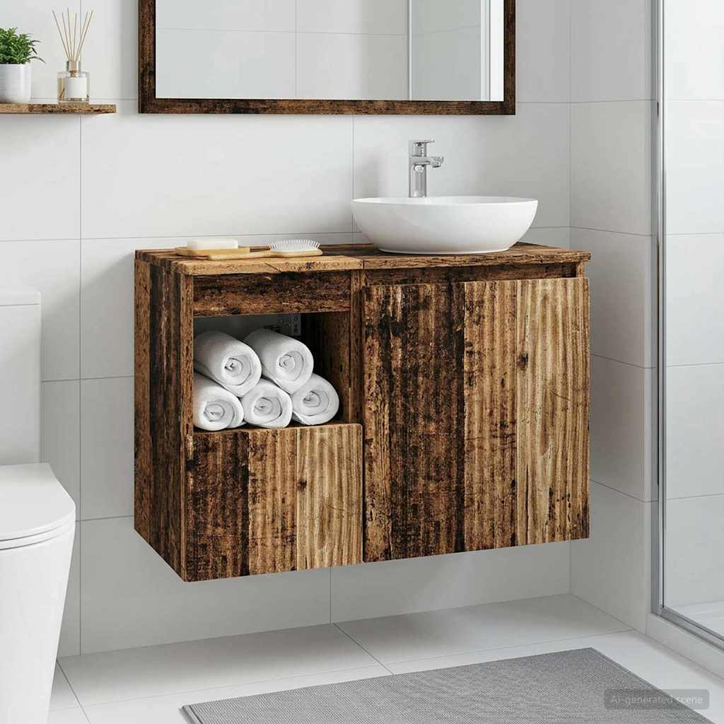 vidaXL Badkamerkast Wit 30 x 35 x 50 cm Bewerkt hout