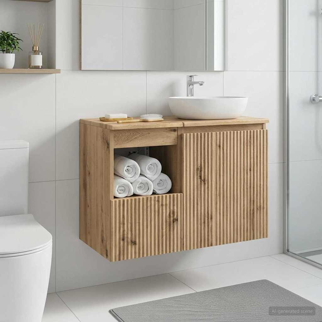 vidaXL Badkamerkast Wit 30 x 35 x 50 cm Bewerkt hout