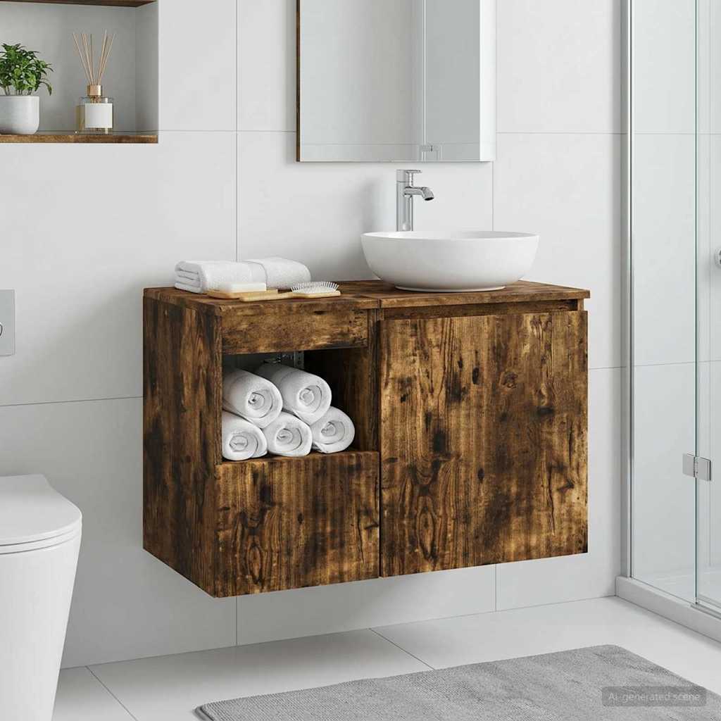 vidaXL Badkamerkast Wit 30 x 35 x 50 cm Bewerkt hout