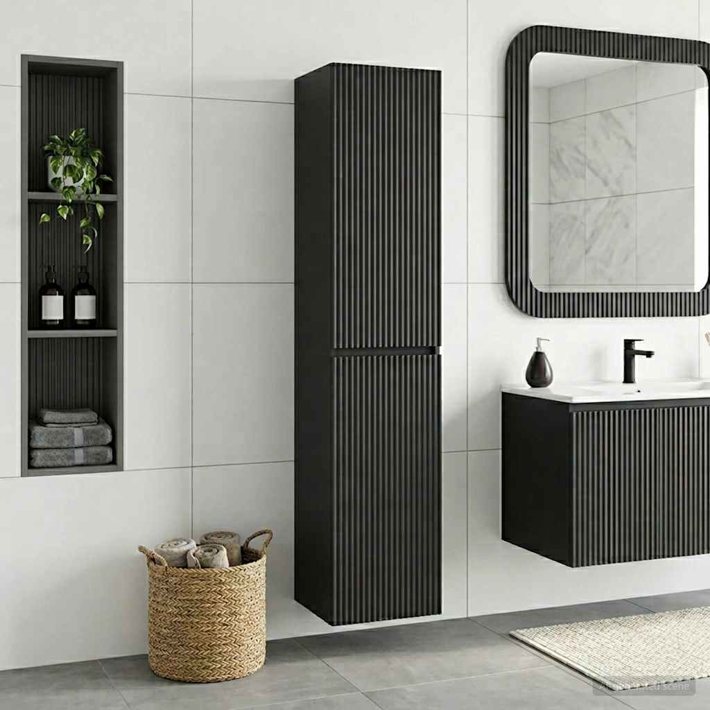 vidaXL Wand Gemonteerde Badkamerkast Wit 33 x 34,5 x 160 cm