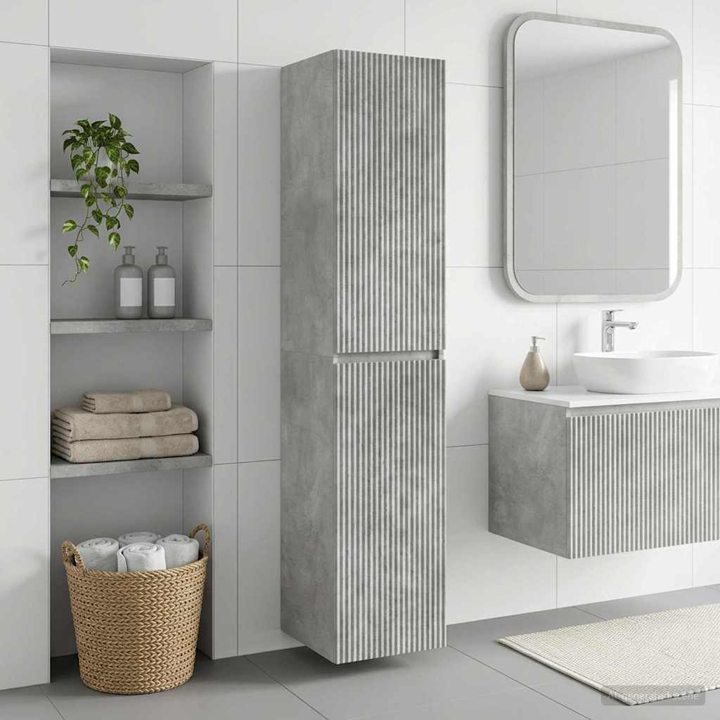 vidaXL Wand Gemonteerde Badkamerkast Wit 33 x 34,5 x 160 cm