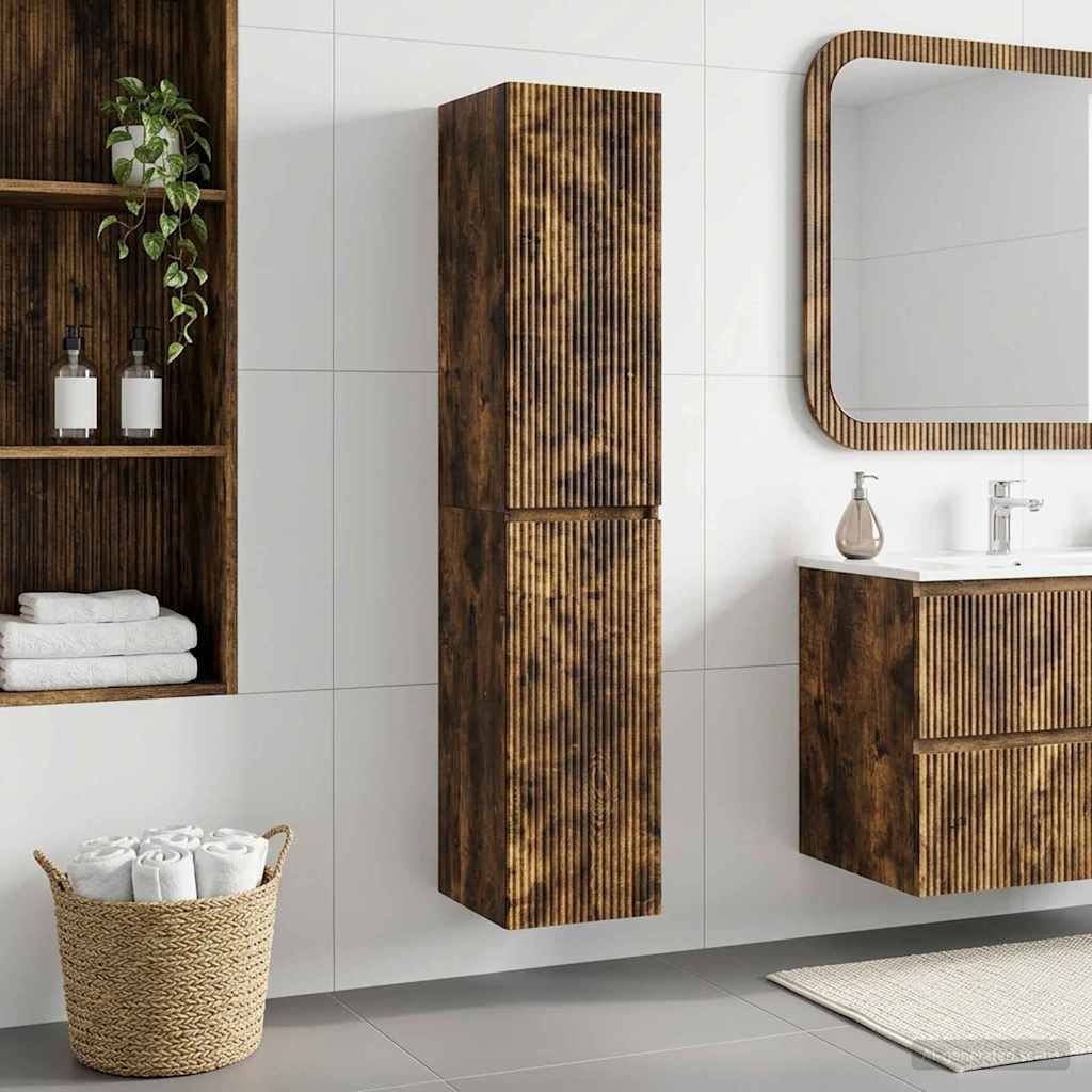 vidaXL Wand Gemonteerde Badkamerkast Wit 33 x 34,5 x 160 cm