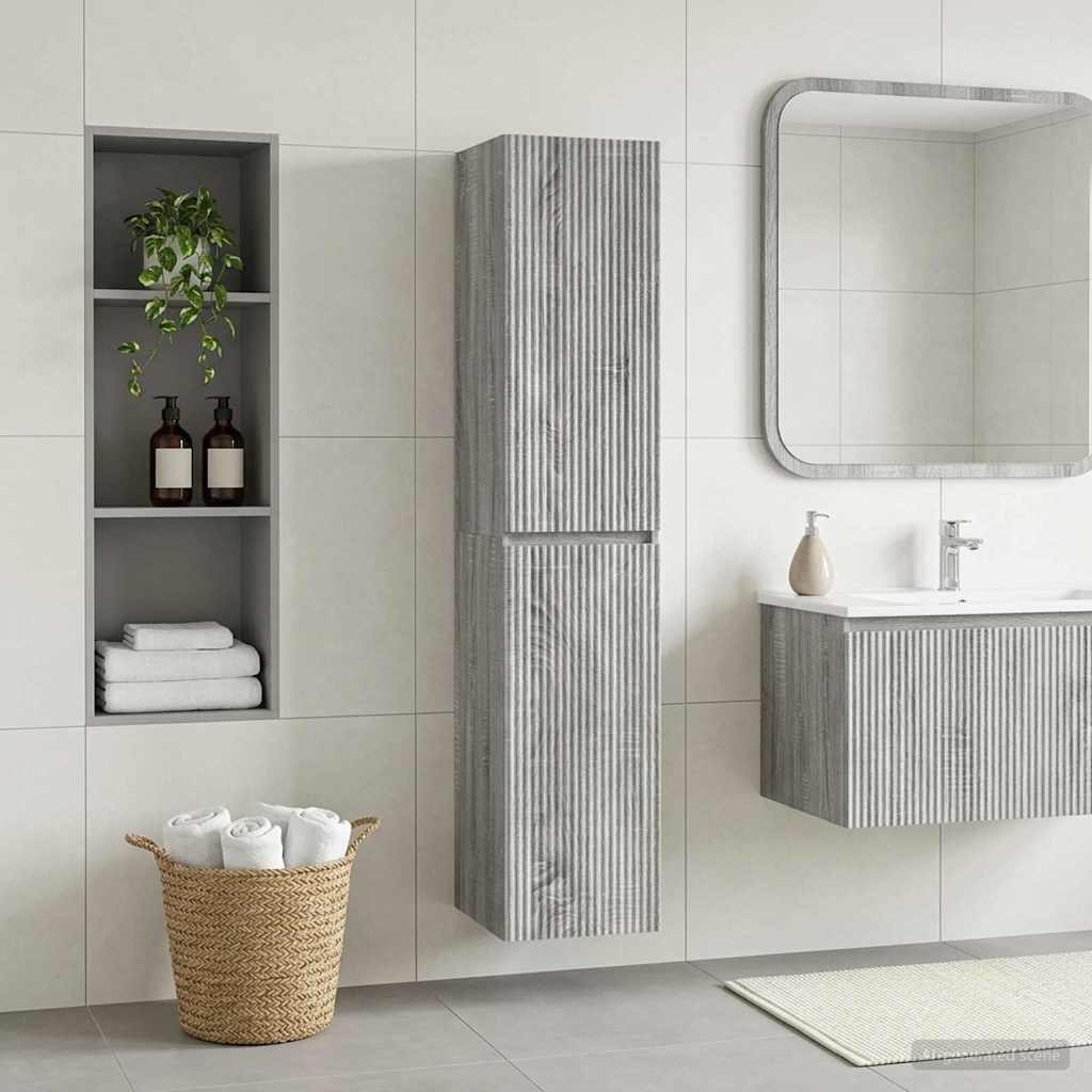 vidaXL Wand Gemonteerde Badkamerkast Wit 33 x 34,5 x 160 cm