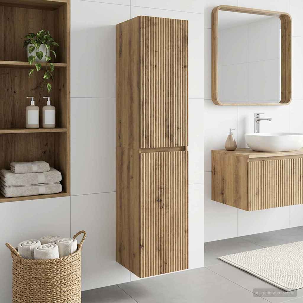 vidaXL Wand Gemonteerde Badkamerkast Wit 33 x 34,5 x 160 cm