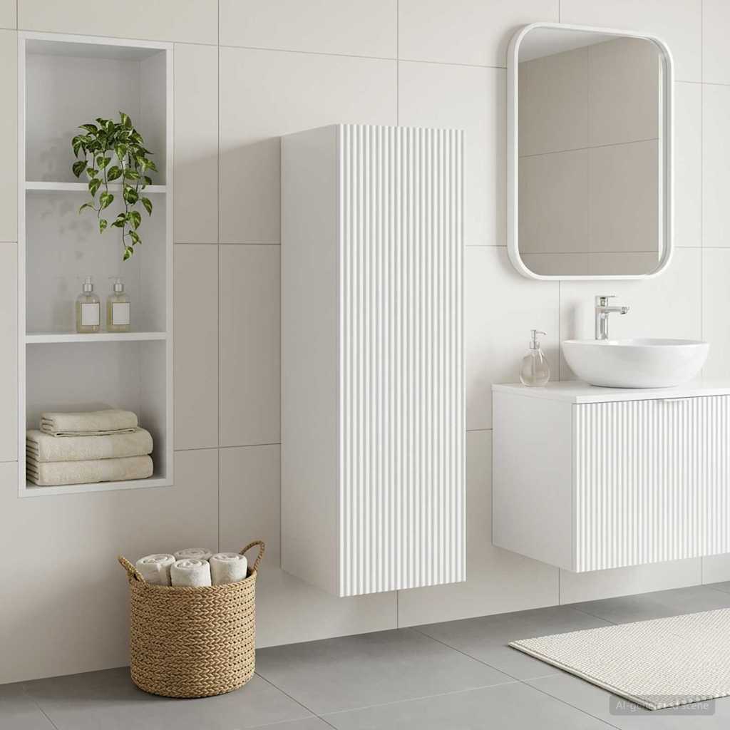 vidaXL Wand Gemonteerde Badkamerkast Wit 33 x 34,5 x 160 cm