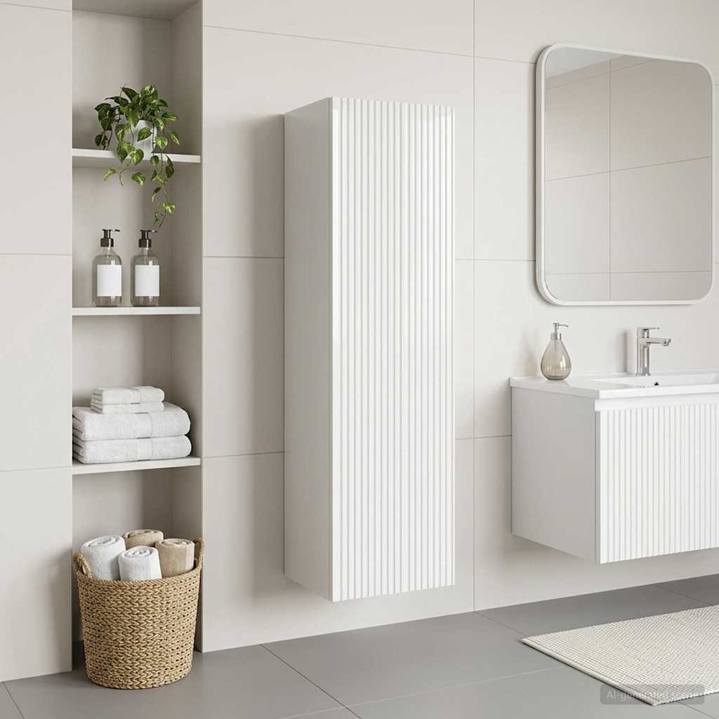 vidaXL Wand Gemonteerde Badkamerkast Wit 33 x 34,5 x 160 cm