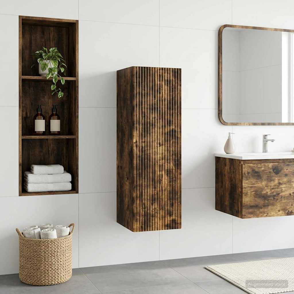 vidaXL Wand Gemonteerde Badkamerkast Wit 33 x 34,5 x 160 cm