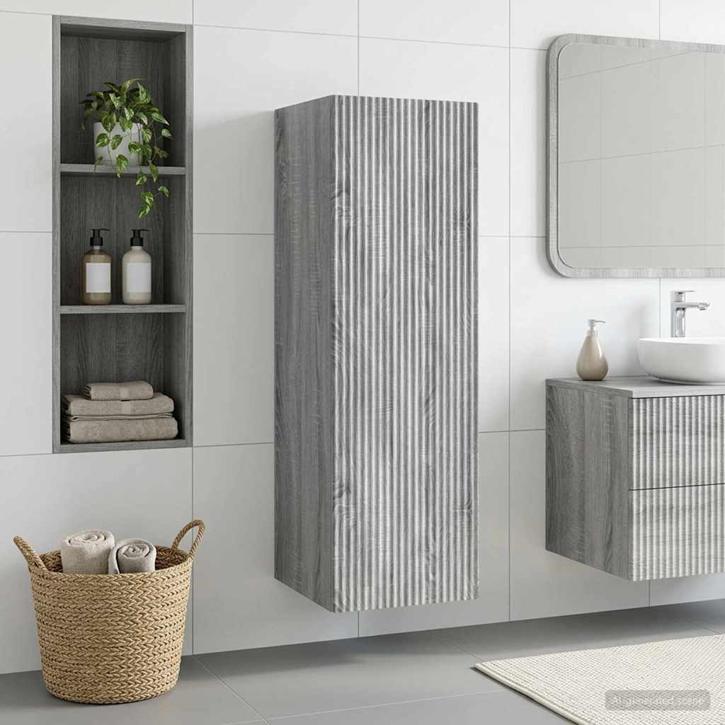 vidaXL Wand Gemonteerde Badkamerkast Wit 33 x 34,5 x 160 cm