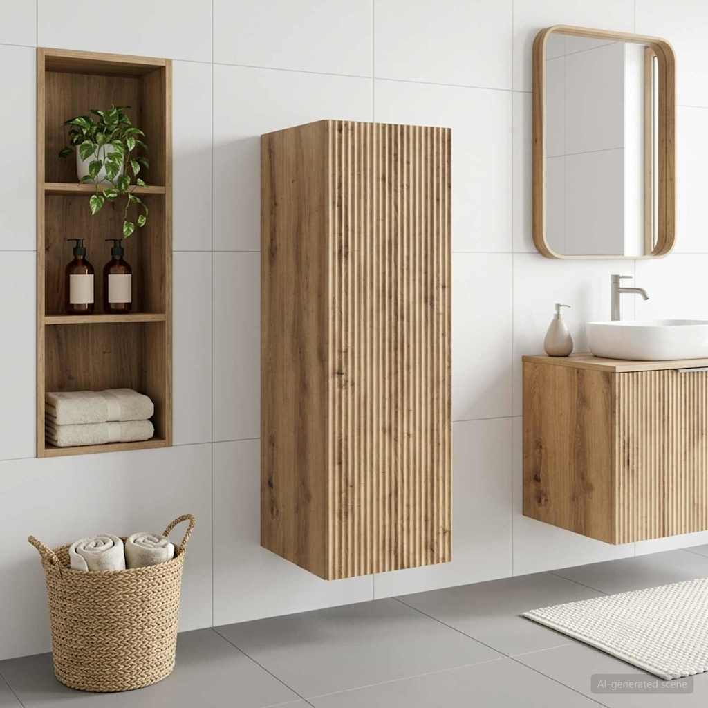 vidaXL Wand Gemonteerde Badkamerkast Wit 33 x 34,5 x 160 cm
