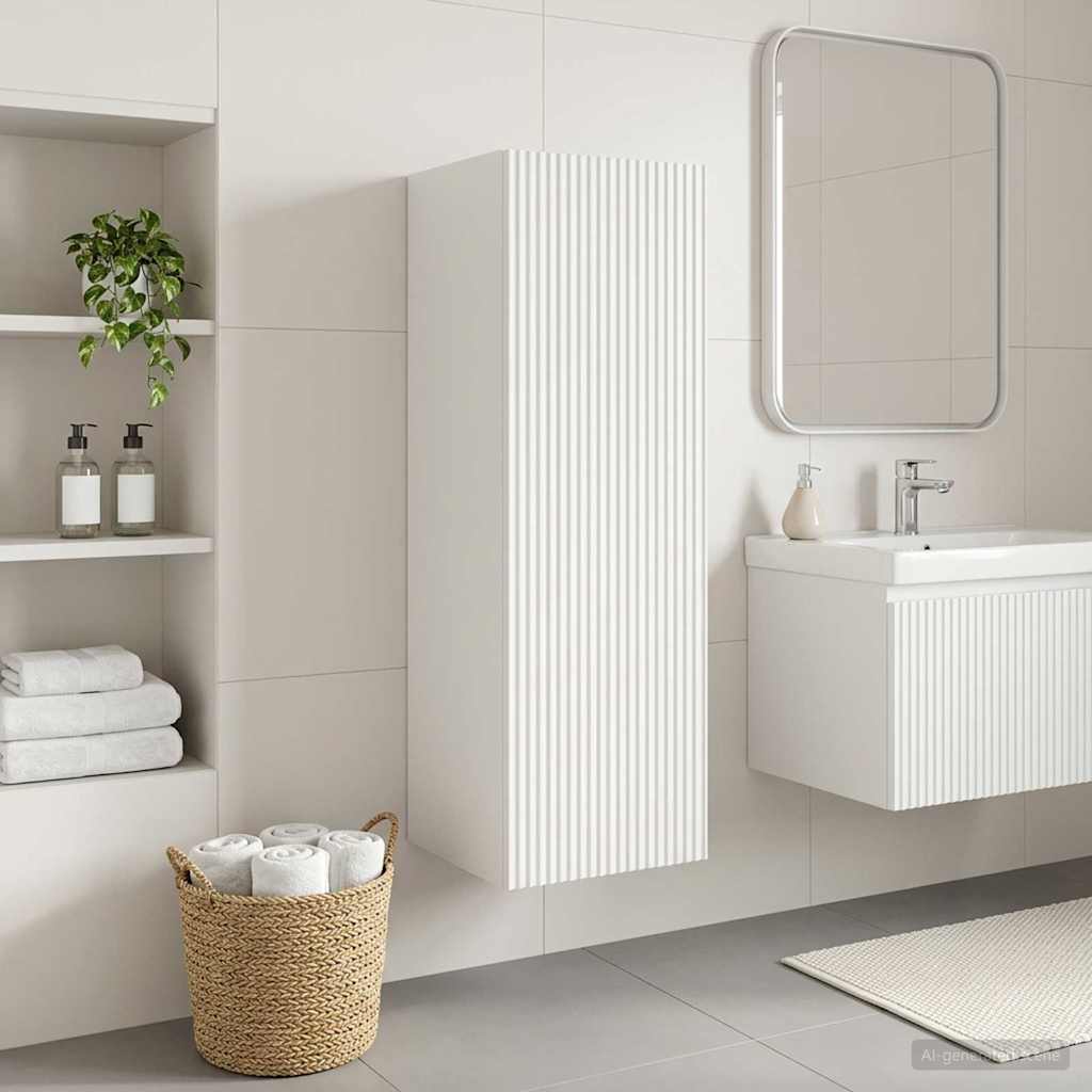 vidaXL Wand Gemonteerde Badkamerkast Wit 33 x 34,5 x 160 cm