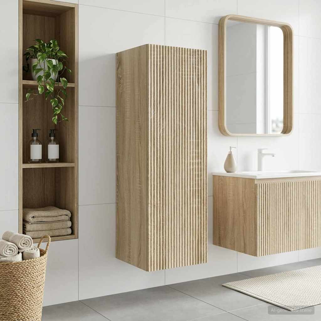 vidaXL Wand Gemonteerde Badkamerkast Wit 33 x 34,5 x 160 cm