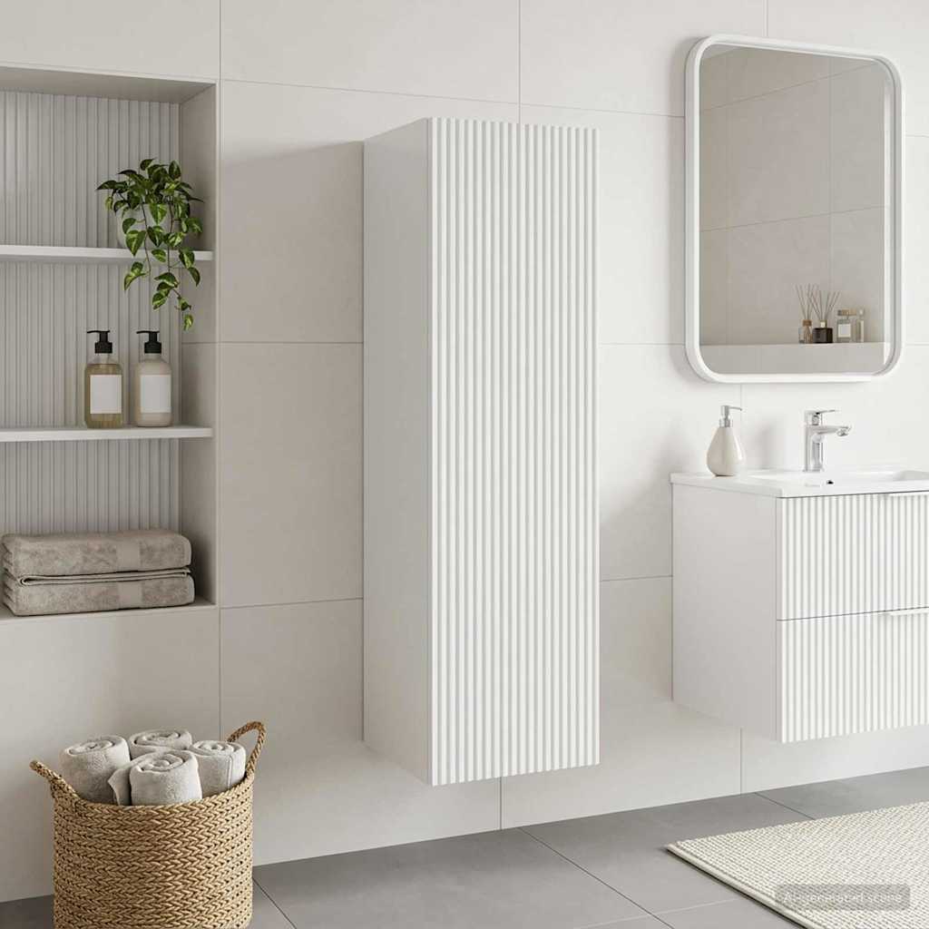 vidaXL Wand Gemonteerde Badkamerkast Wit 33 x 34,5 x 160 cm