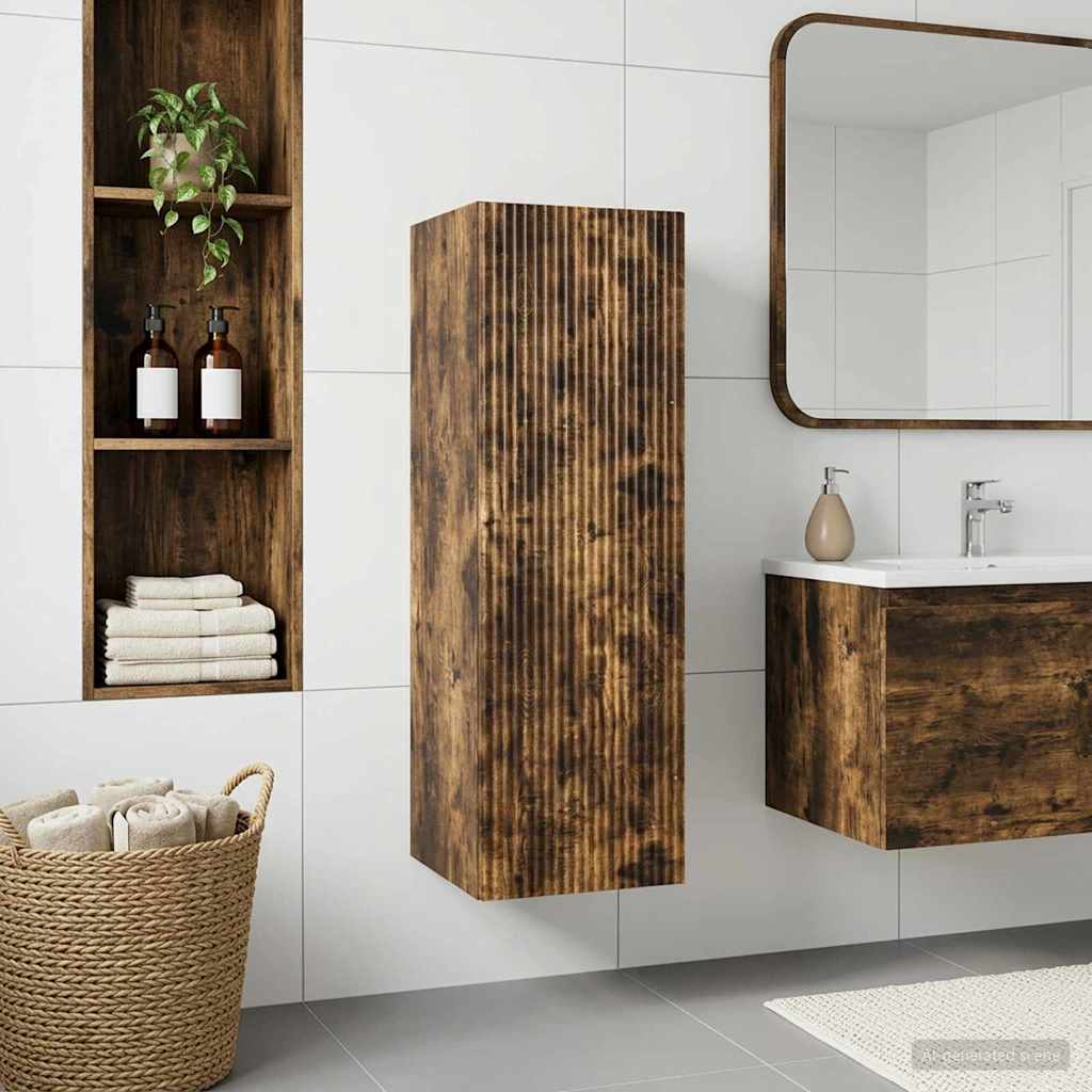 vidaXL Wand Gemonteerde Badkamerkast Wit 33 x 34,5 x 160 cm