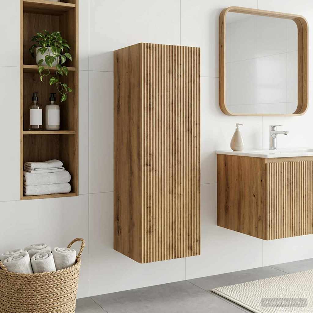 vidaXL Wand Gemonteerde Badkamerkast Wit 33 x 34,5 x 160 cm