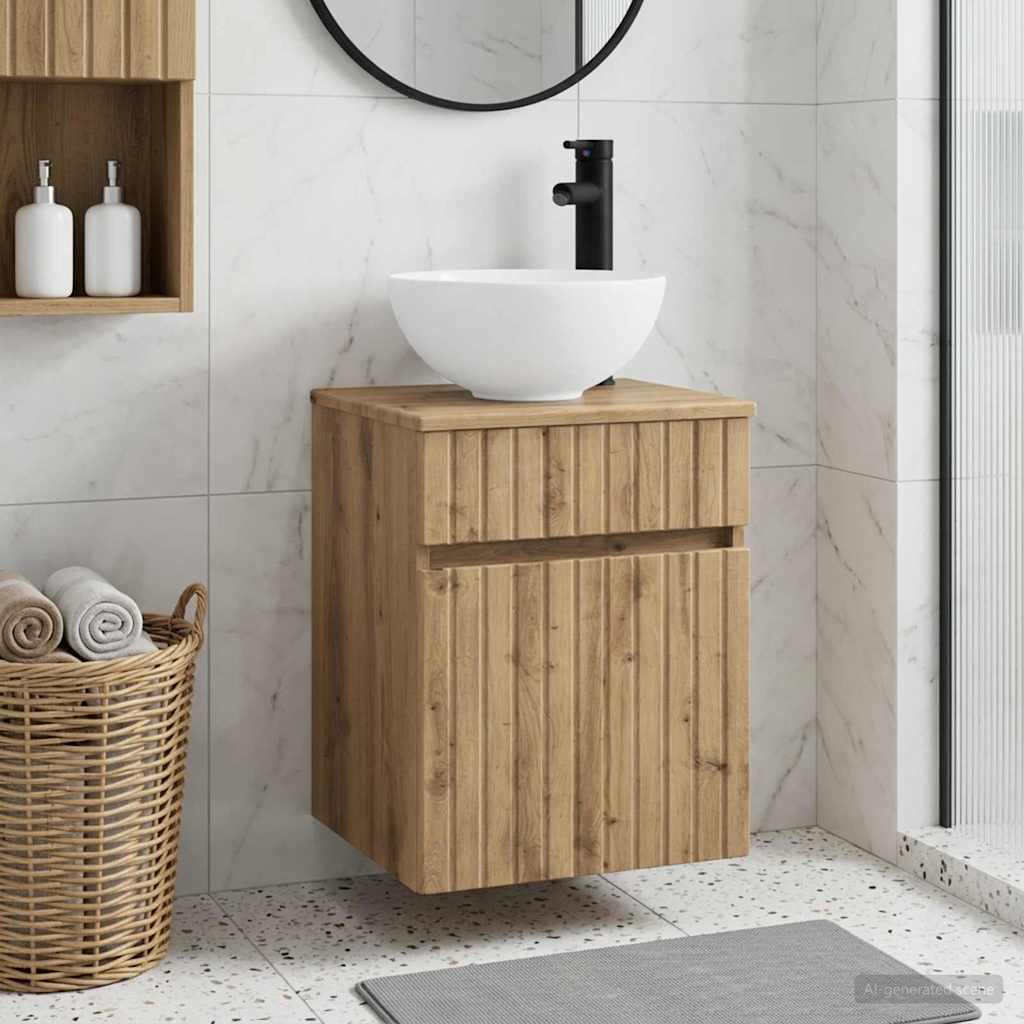 vidaXL Wandgemonteerde wastafelmeubel Wit 39 x 35 x 63 cm Bewerkt hout