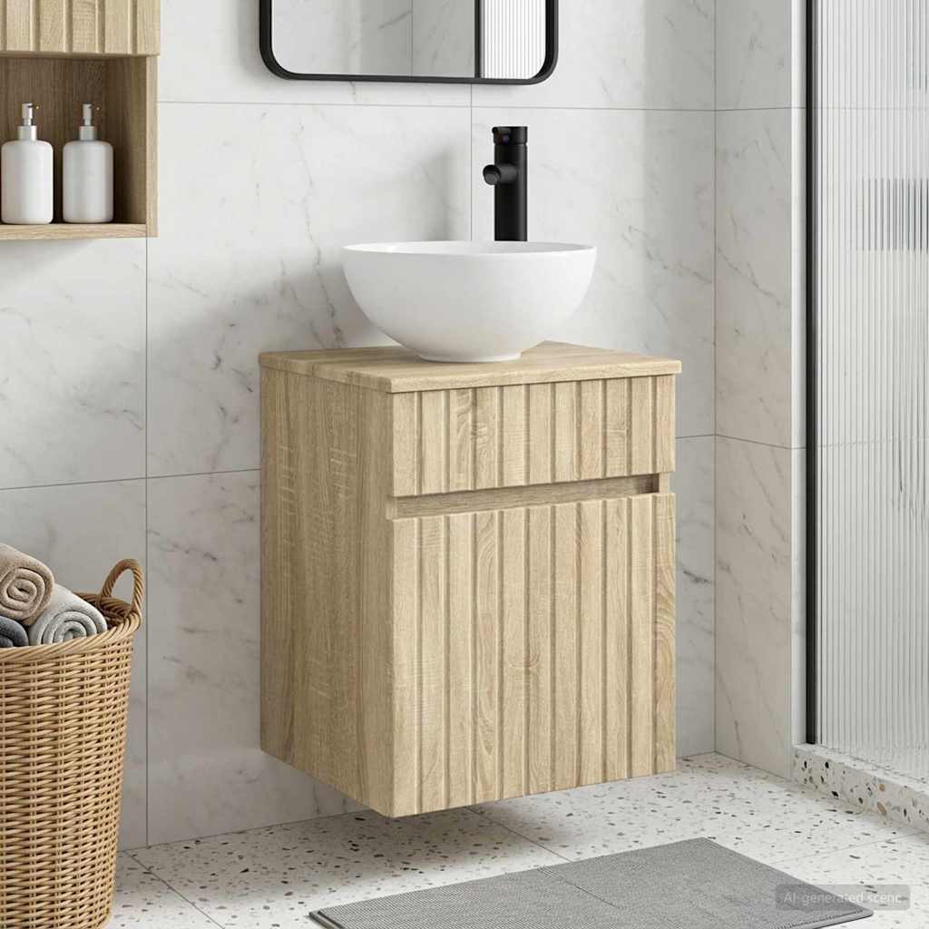 vidaXL Wandgemonteerde wastafelmeubel Wit 39 x 41 x 64,5 cm