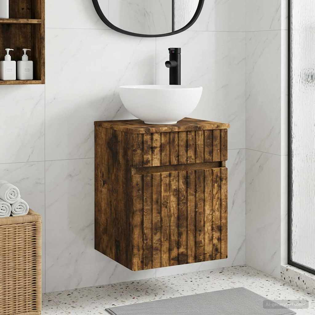 vidaXL Wandgemonteerde wastafelmeubel Wit 39 x 41 x 64,5 cm