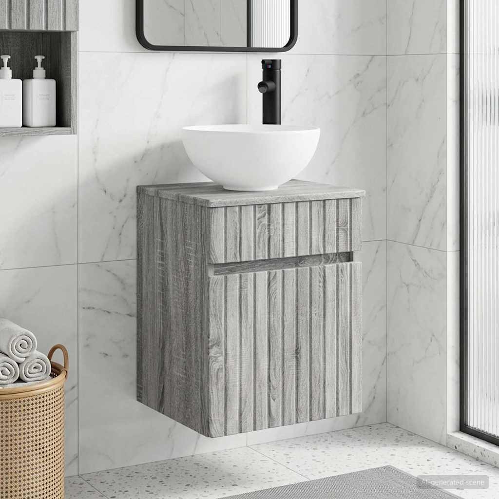 vidaXL Wandgemonteerde wastafelmeubel Wit 39 x 41 x 64,5 cm