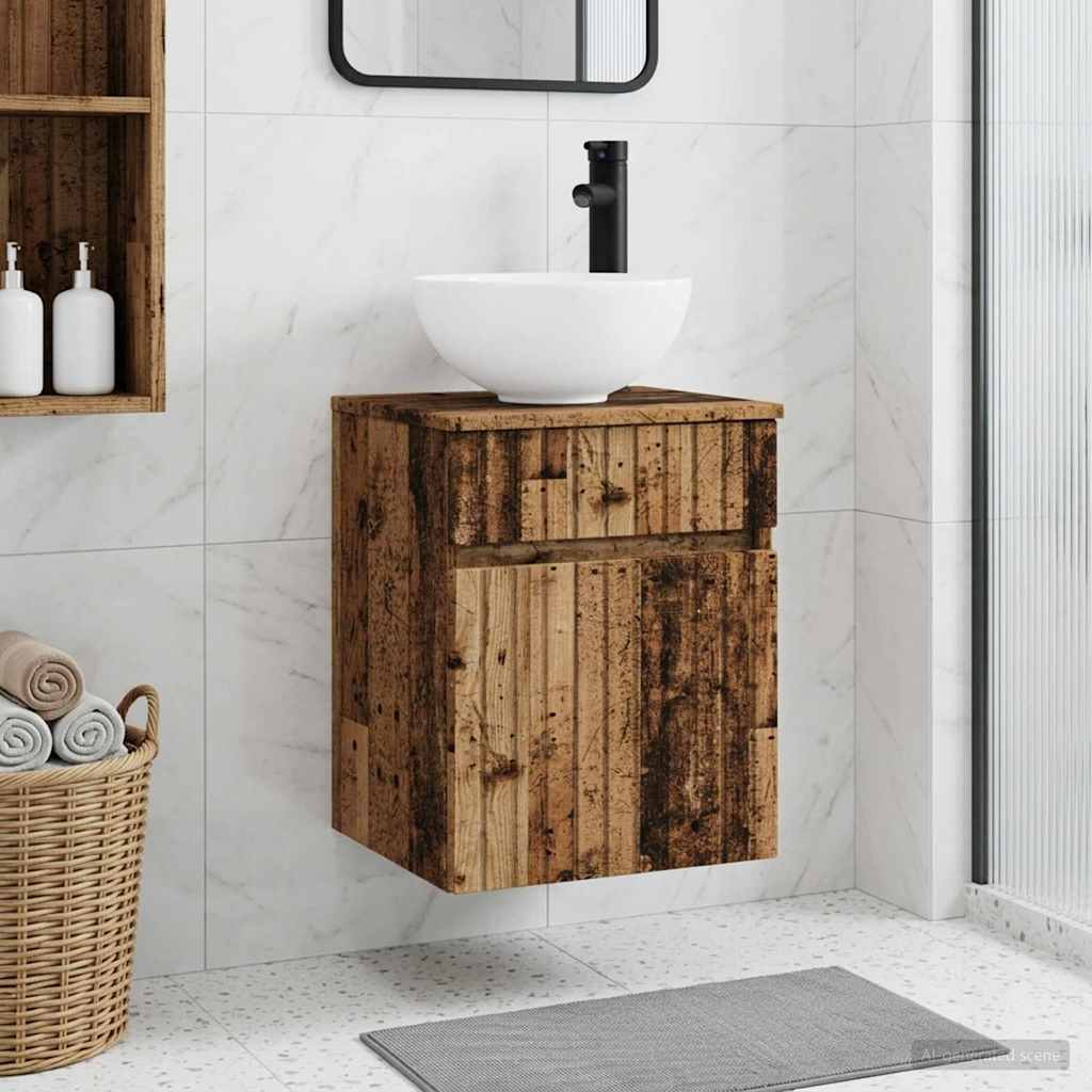 vidaXL Wandgemonteerde wastafelmeubel Wit 39 x 41 x 64,5 cm
