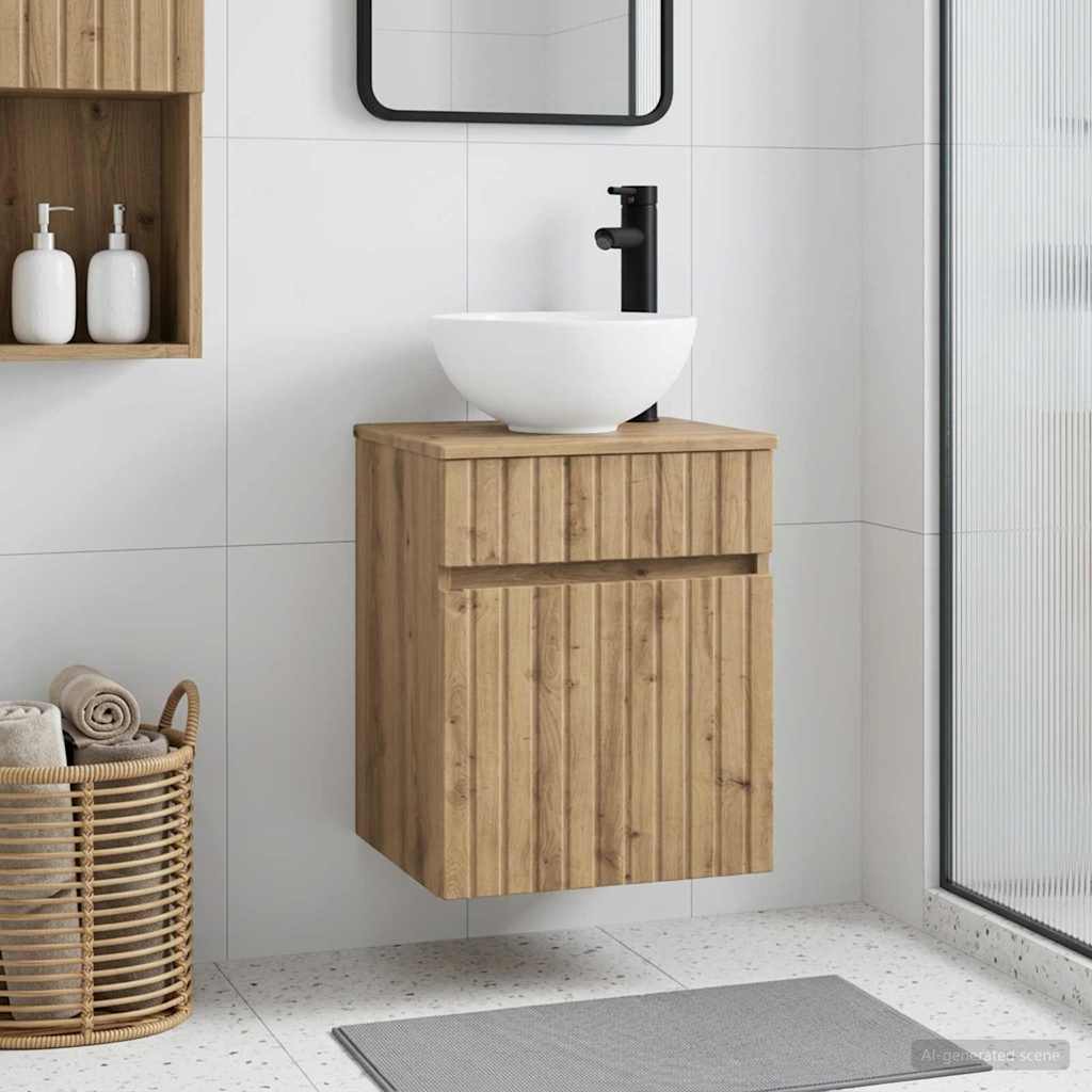 vidaXL Wandgemonteerde wastafelmeubel Wit 39 x 41 x 64,5 cm
