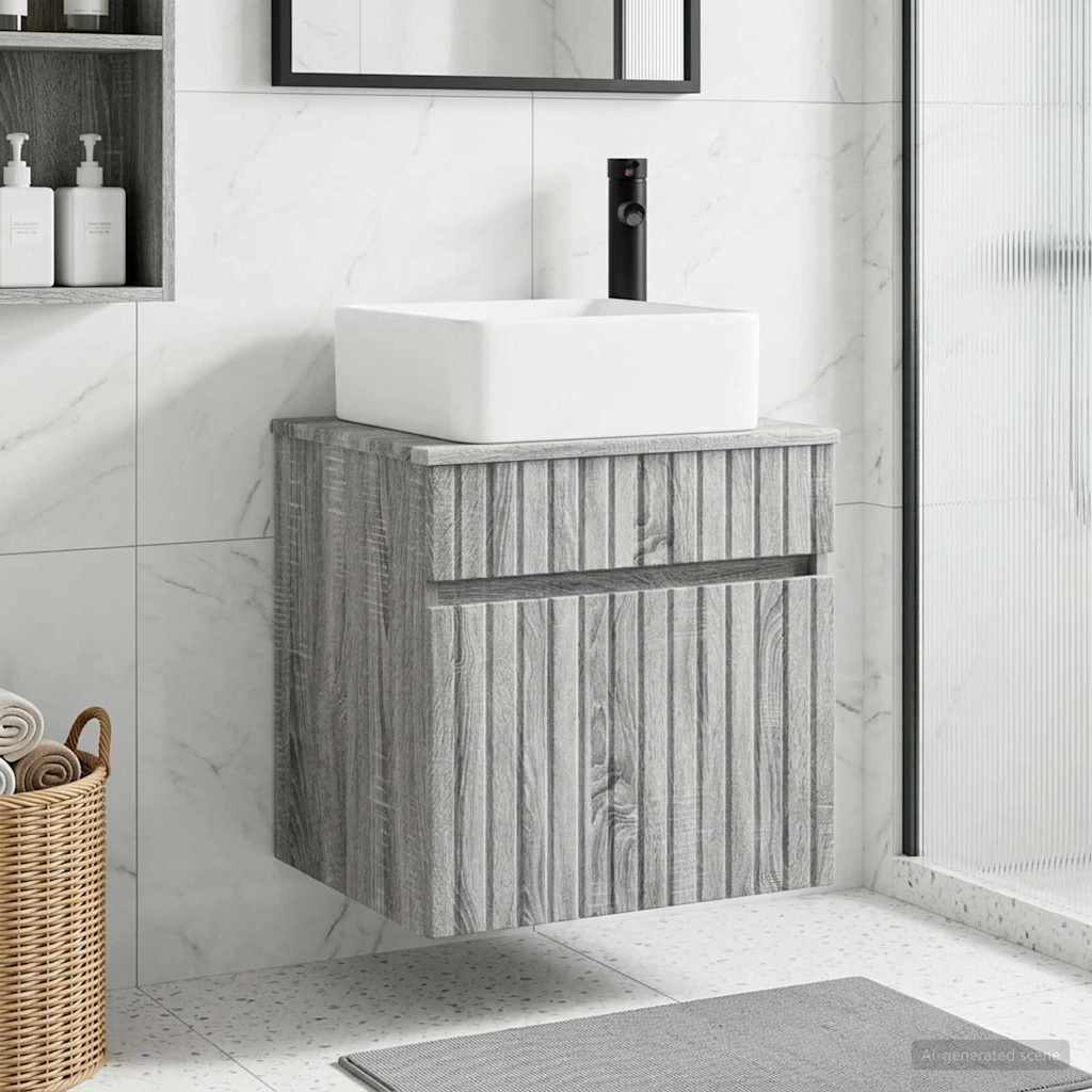 vidaXL Wandgemonteerde wastafelmeubel Wit 49 x 41 x 63 cm Bewerkt hout