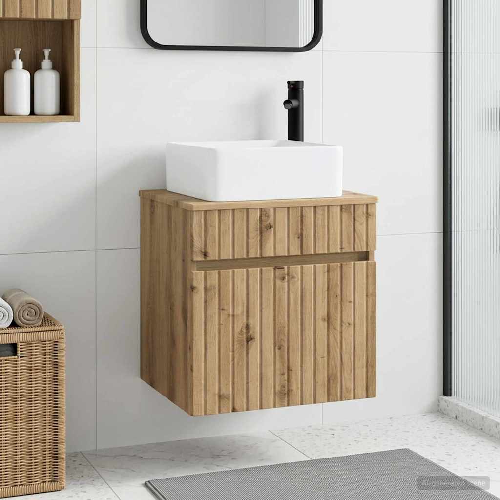 vidaXL Wandgemonteerde wastafelmeubel Wit 49 x 41 x 63 cm Bewerkt hout