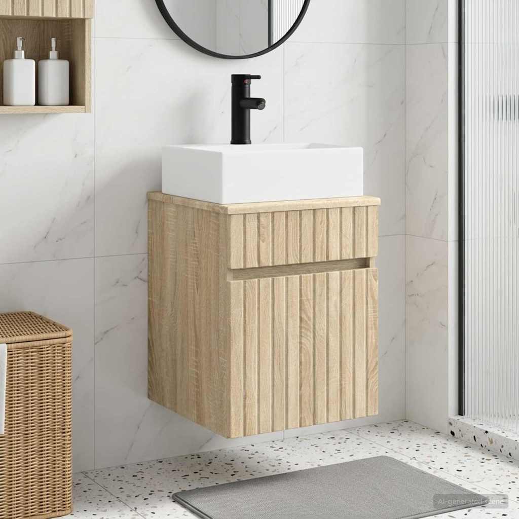 vidaXL Wandgemonteerde wastafel Wit 39 x 41 x 62,5 cm Bewerkt hout