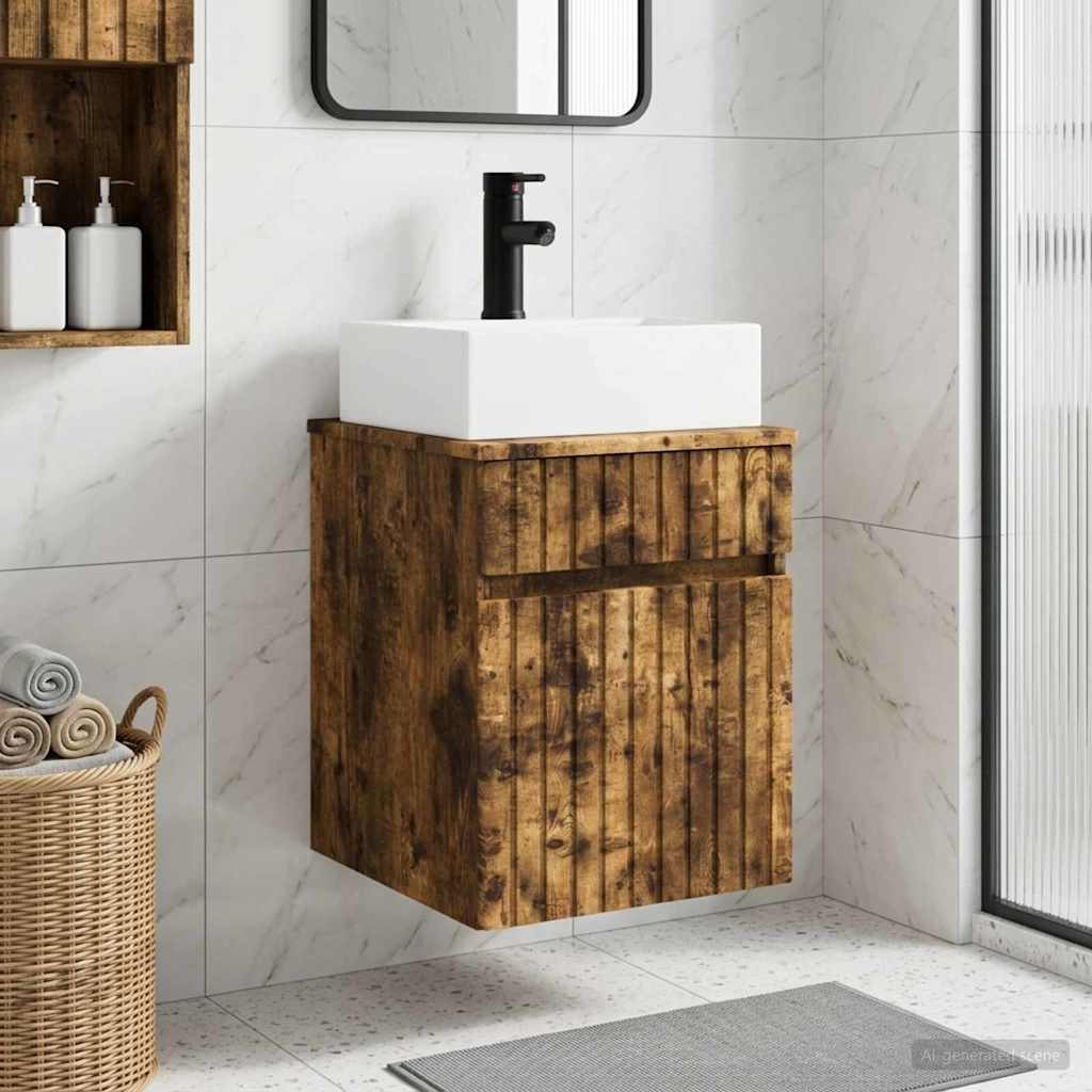 vidaXL Wandgemonteerde wastafel Wit 39 x 41 x 62,5 cm Bewerkt hout