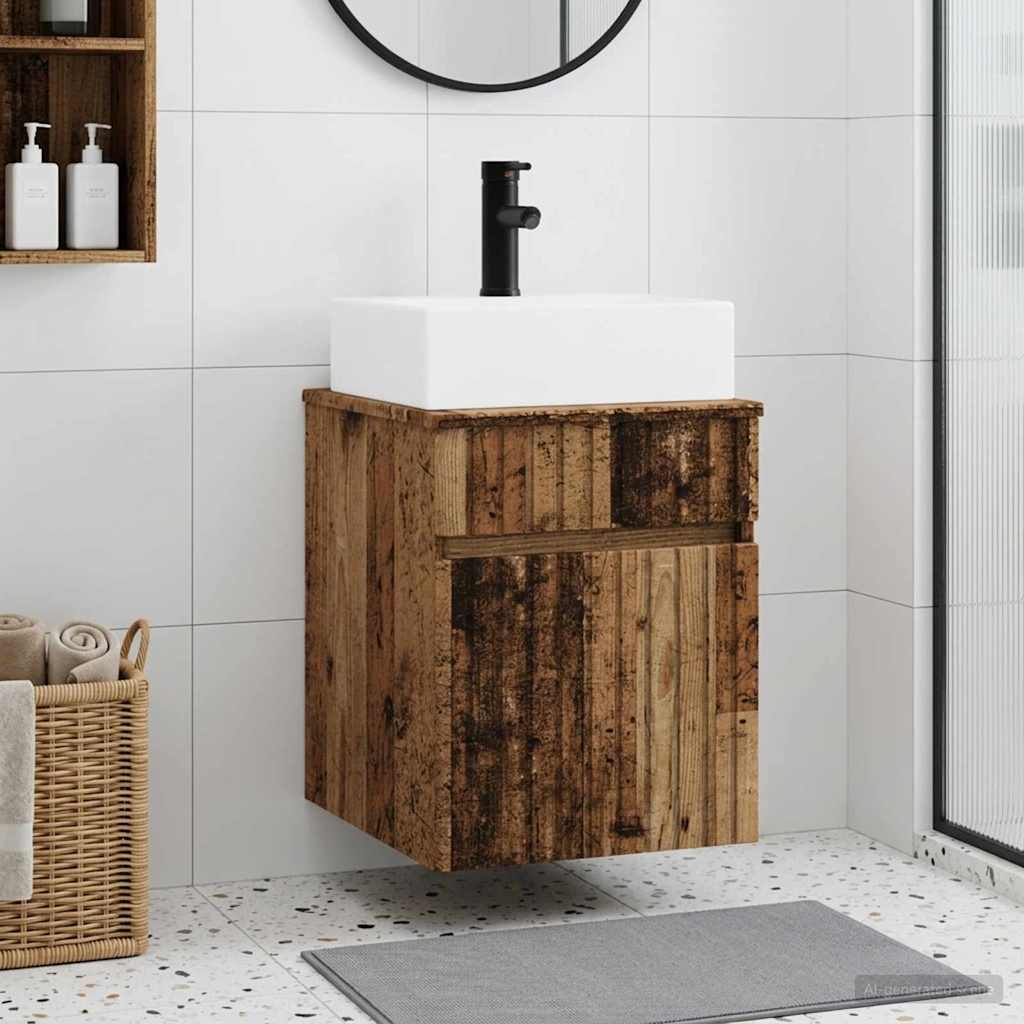vidaXL Wandgemonteerde wastafel Wit 39 x 41 x 62,5 cm Bewerkt hout