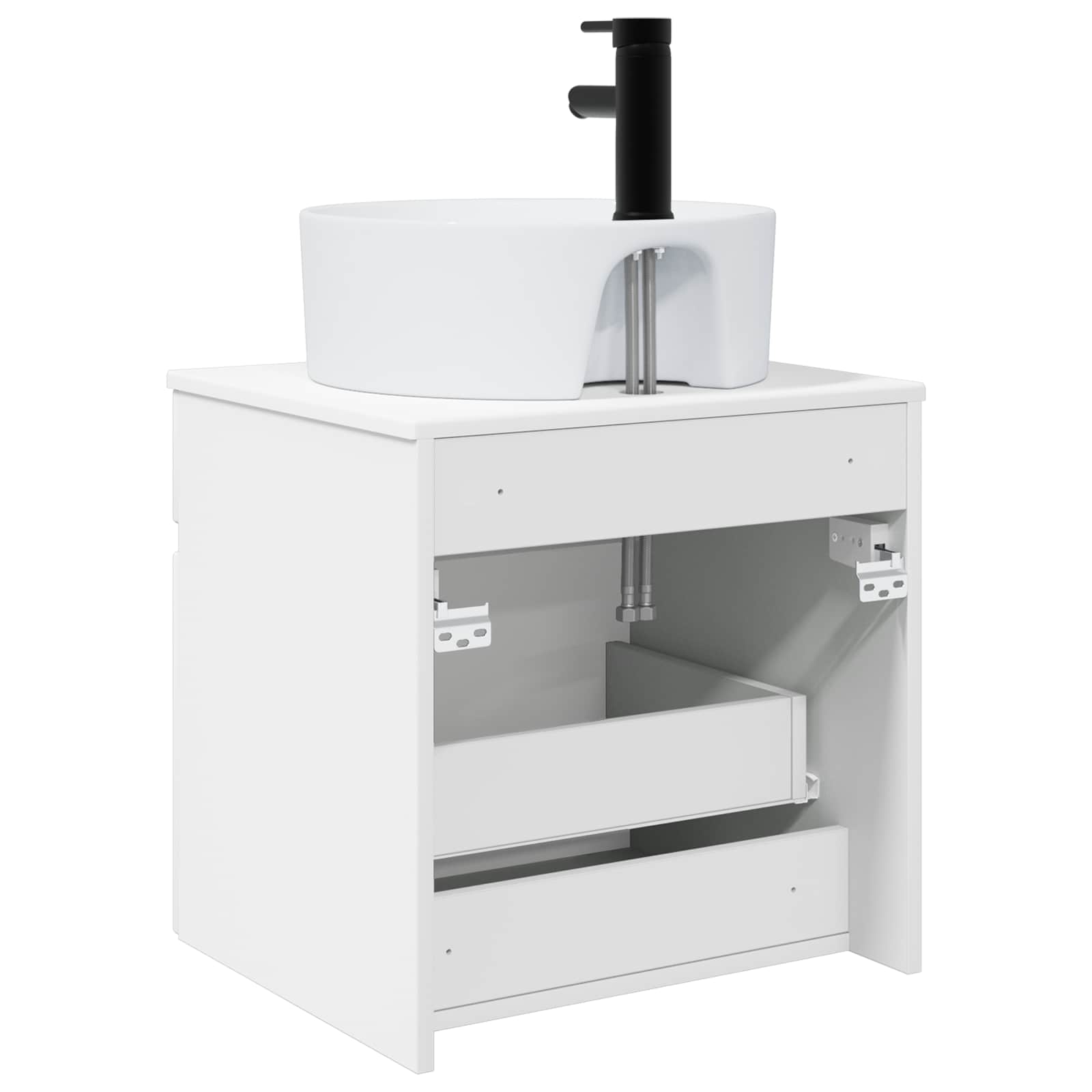 vidaXL Wandgemonteerde wastafelmeubel Wit 49 x 44,5 x 65 cm
