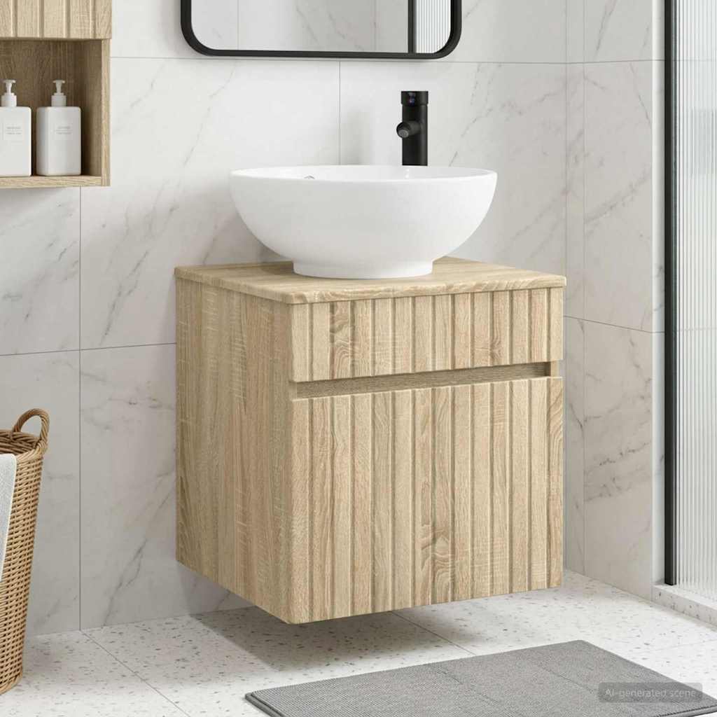 vidaXL Wandgemonteerde wastafelmeubel Wit 49 x 44,5 x 66,5 cm
