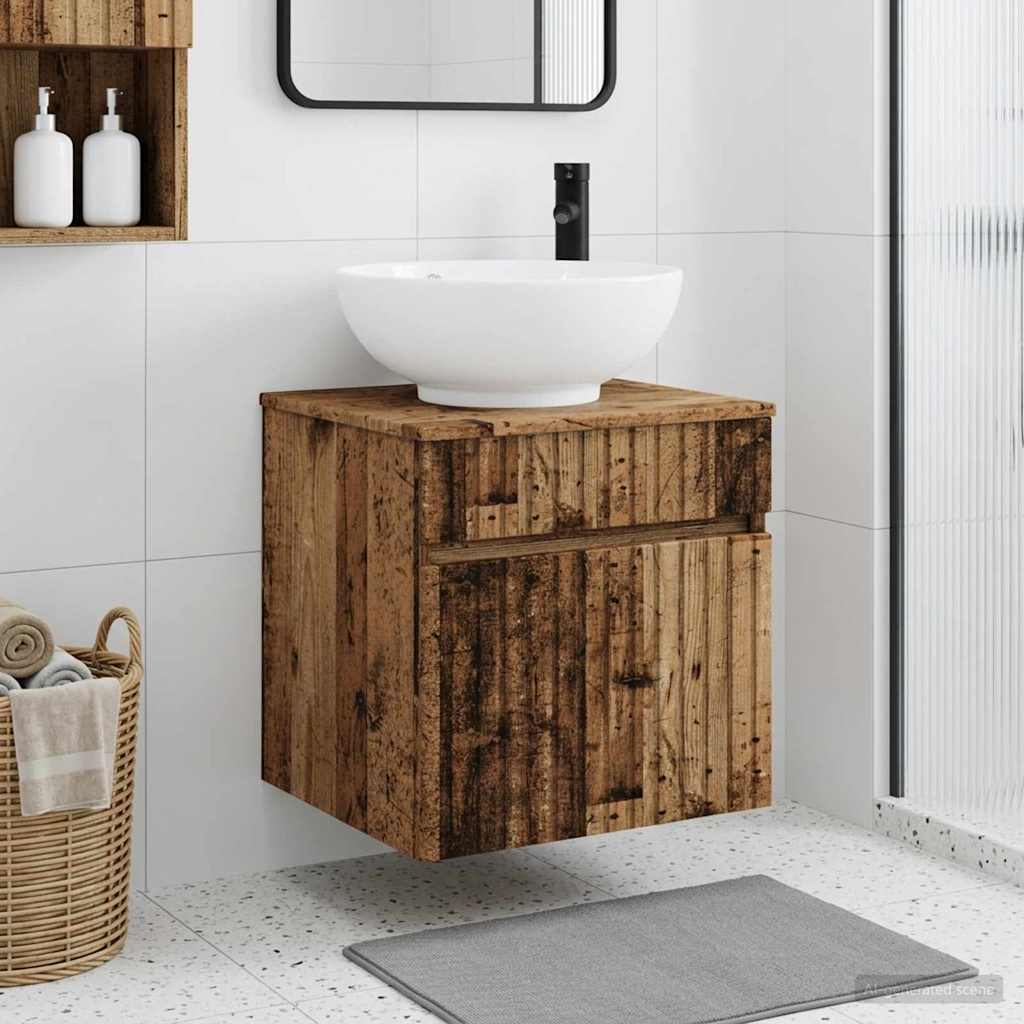 vidaXL Wandgemonteerde wastafelmeubel Wit 49 x 44,5 x 66,5 cm