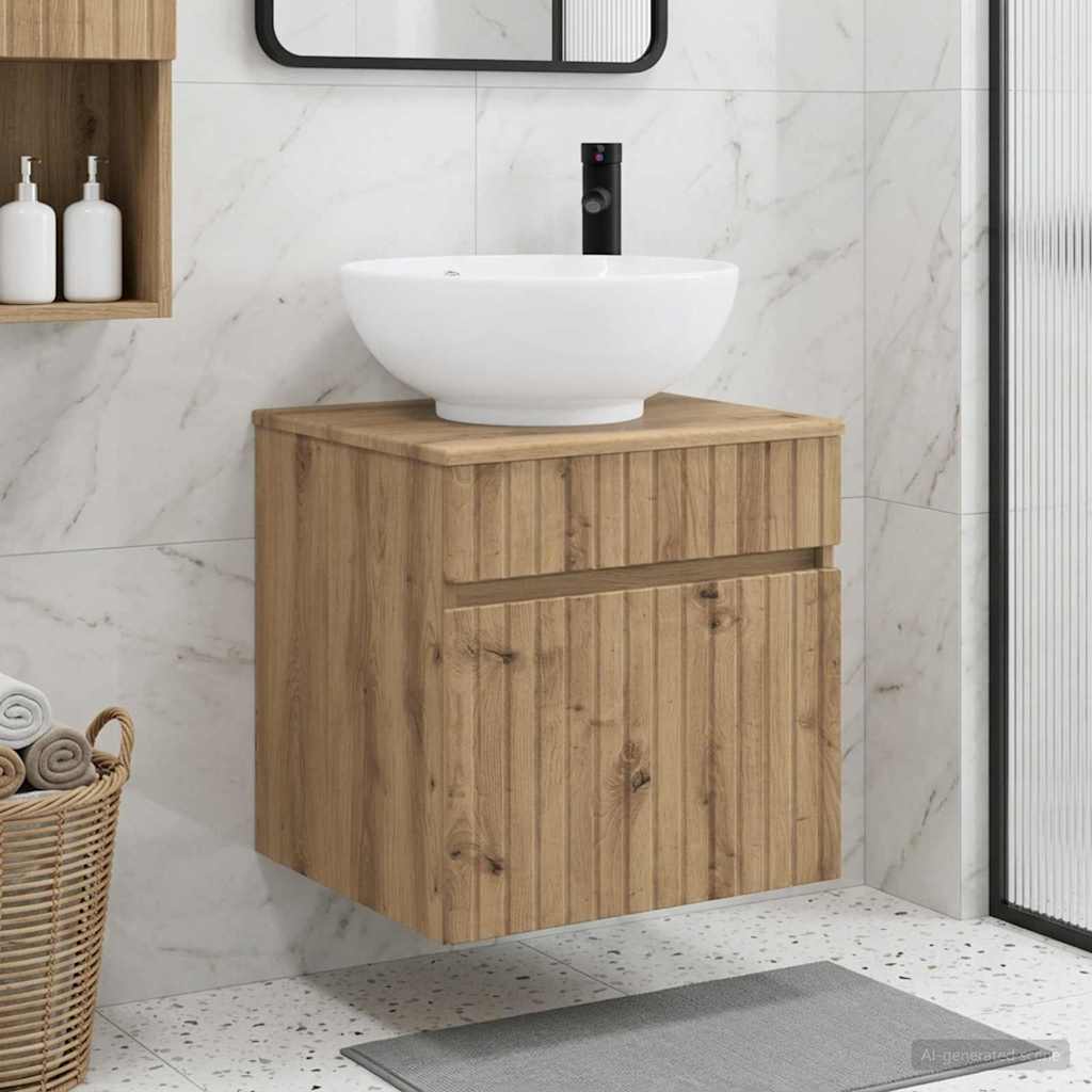 vidaXL Wandgemonteerde wastafelmeubel Wit 49 x 44,5 x 66,5 cm