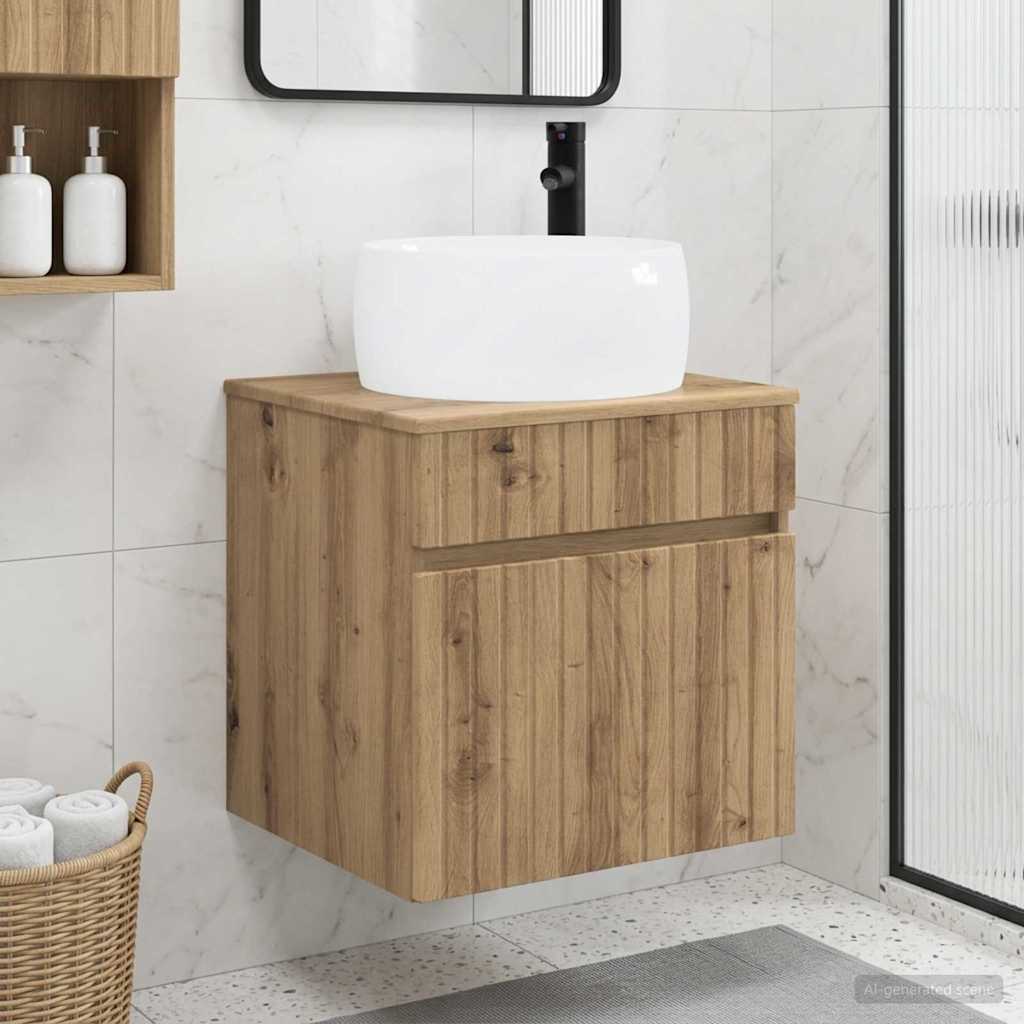vidaXL Wandgemonteerde wastafelmeubel Wit 49 x 44,5 x 66 cm