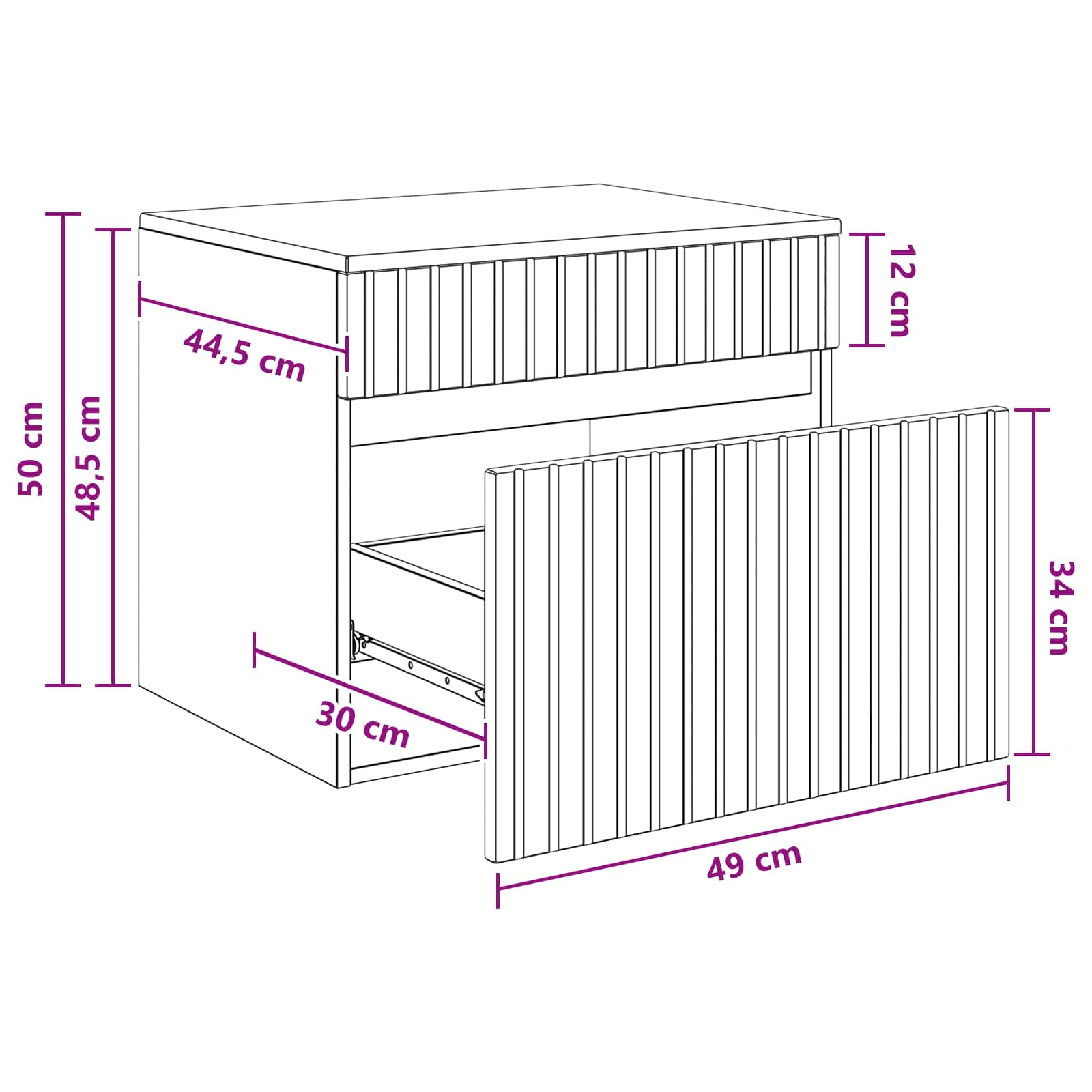 vidaXL Wand Gemonteerde Badkamerkast Wit 59 x 44,5 x 50 cm